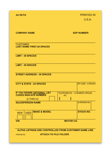 Vehicle Deal Labels Plain #8102