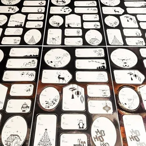 Christmas Silver Foil Gift Labels/Stickers