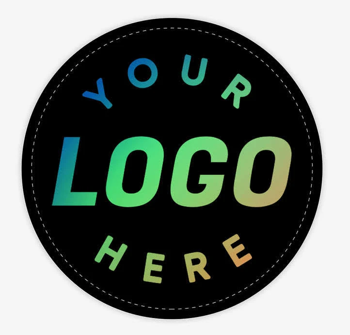 125ct. Custom Full Color 4 in. Vinyl Circle Sticker - Black- 1-Color Text or Art Design