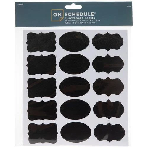 Black Quatrefoil Blackboard Labels