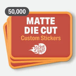 50000 Rectangle Matte Die Cut Stickers | Weatherproof, Custom | StickerGiant