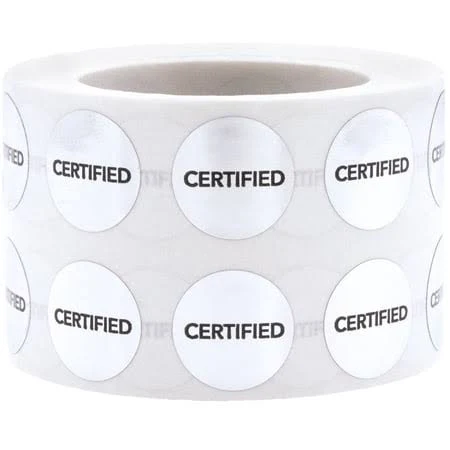 Certified Labels Holographic Silver .5 Inch Round Circle Dots Adhesive Stickers