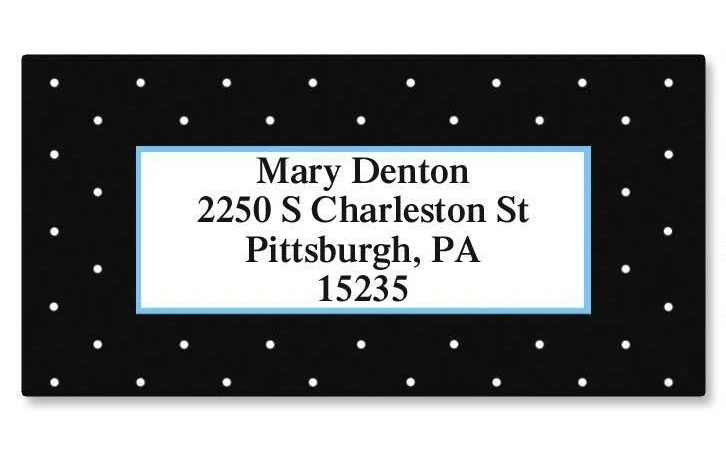 Personalized Self-Stick Tiny Dots Border Address Labels -Set of 48