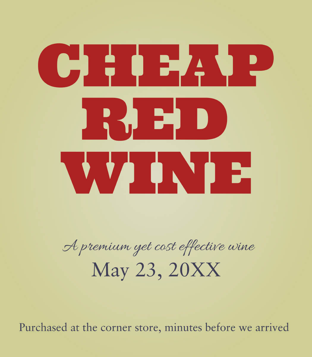 Cheap Wine Label