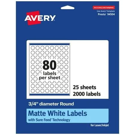 Avery Permanent Labels Sure Feed 94504-WMP25