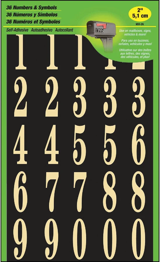 Hy-ko MM-3N Self-Adhesive Reflective Number Set