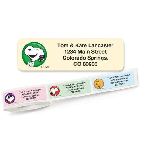 PEANUTS Colorful Snoopy Rolled Address Labels (5 Designs)