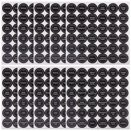 Spice Labels Preprinted Black Sticker Water Resistant Stickers