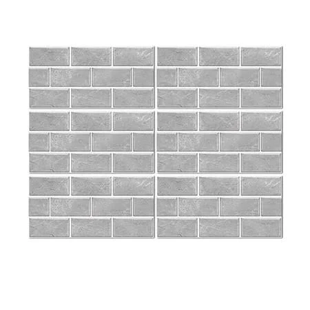 Tile Stickers 12 inchx6 inch Light Gray Brick Decals Kitchen Bathroom Tiles Removable Decor