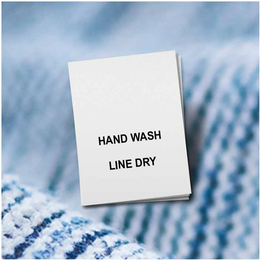 100 PRINTED CARE LABELS (Style 15-Hand Wash...)
