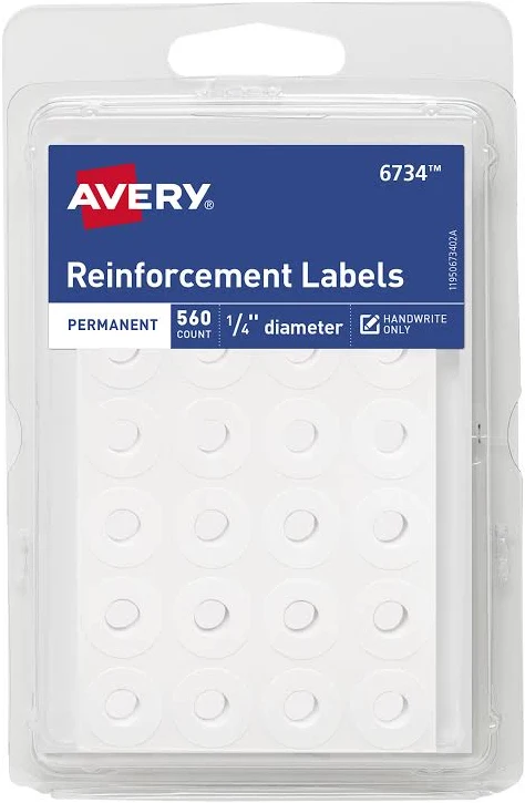 Avery Permanent Reinforcement Labels