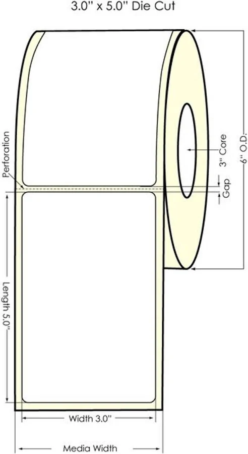 C6500 3" x 5" Inkjet Clear Polyester Labels 500/Roll
