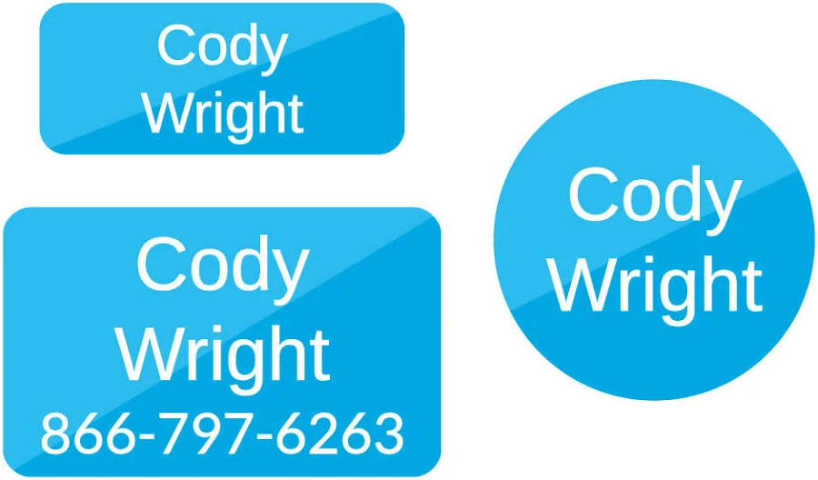 Personalized Clothing Labels Pack - Split Clothing Labels Pack - Split Blue by Name Bubbles