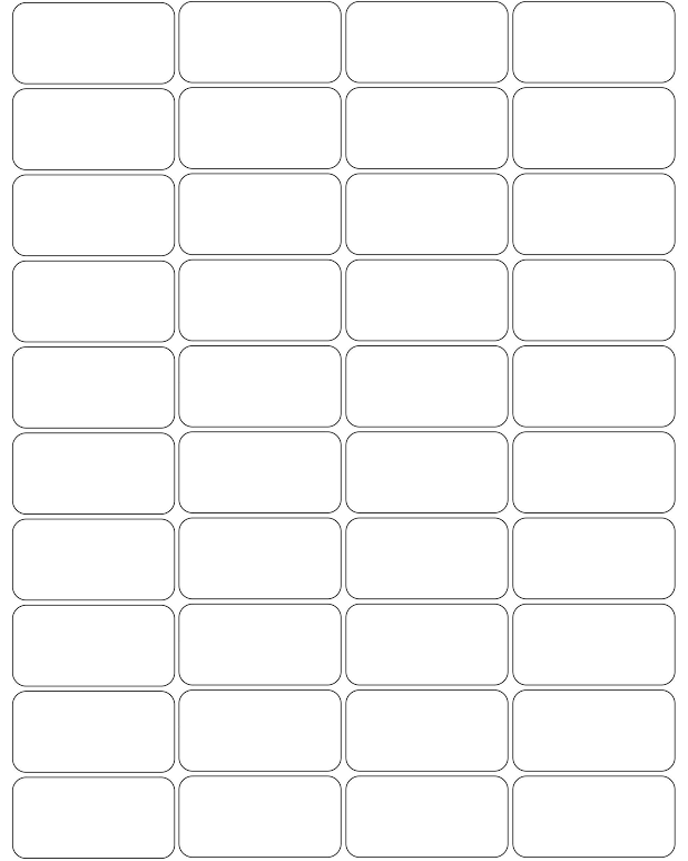2 x 1 Rectangle White High Gloss Printed Label Sheet (Rounded Corners)