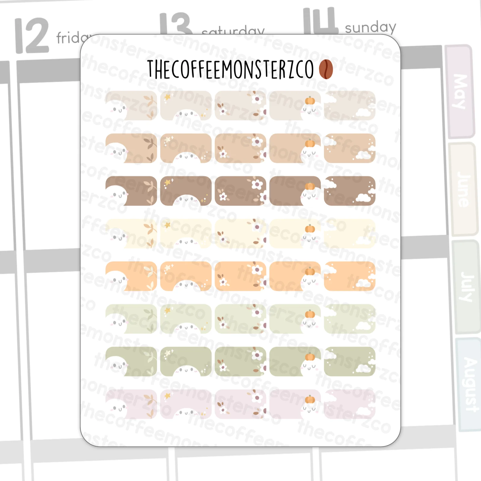 Mini Rounded Labels - Colourful Plain