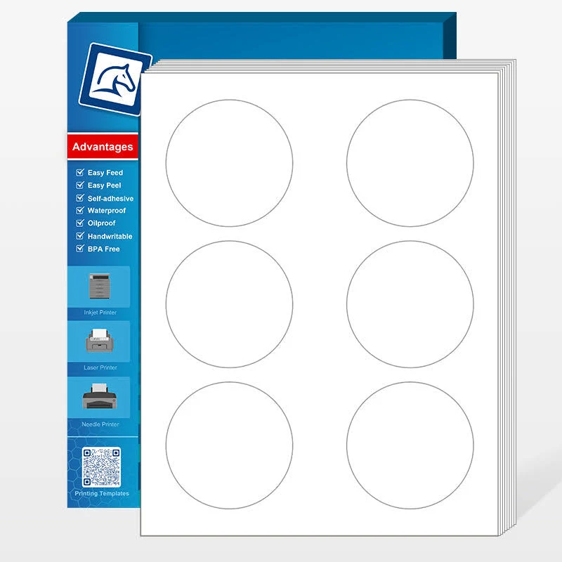 3" Round Blank Label 6 Labels Per Sheet