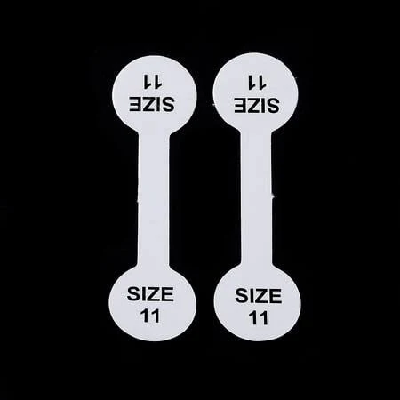 1000 pc Folding Paper Ring Size Sticker Size 11 Adhesive Ring Size Label Tag Round