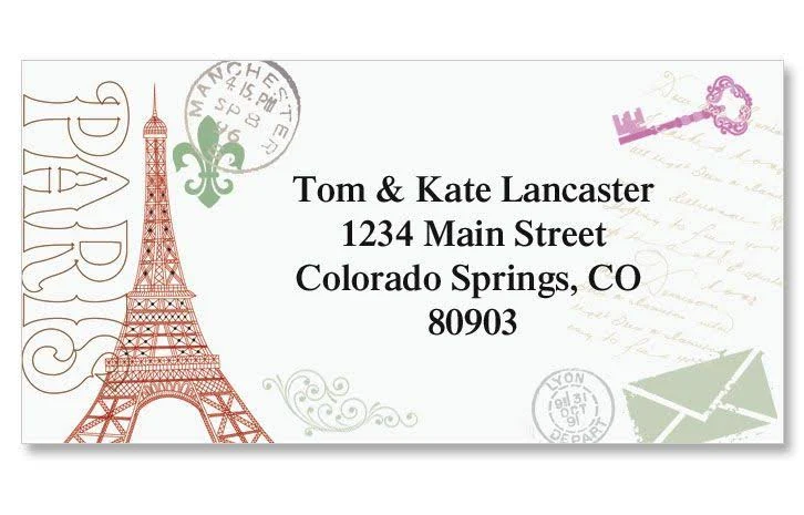 Personalized Self-Stick Paris Border Address Labels -Set of 144