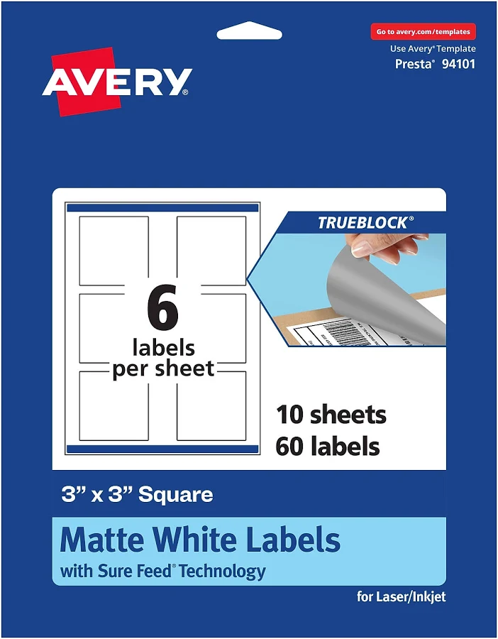 Avery TrueBlock Square Labels