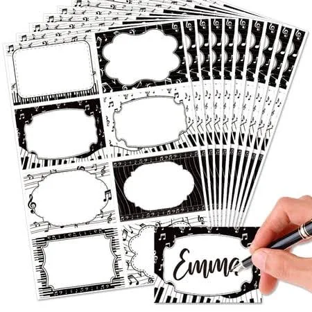 80pcs/10 Sheets Name Tags Stickers