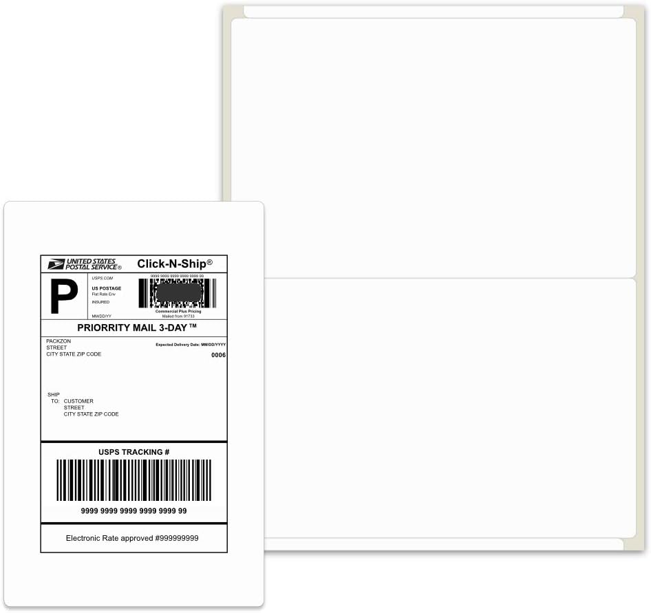 Packzon Shipping Labels with Self Adhesive Laser Inkjet Printers