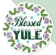 'Blessed Yule with Holly' Premium Vinyl Decal Sticker – Waterproof, Durable & Ea