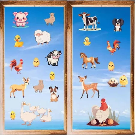 8 Sheets 8 Styles PVC Waterproof Self-Adhesive Wall Stickers