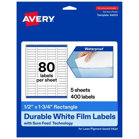 Avery Waterproof Rectangle Labels