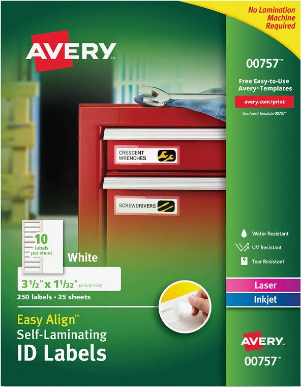 Easy Align Self-Laminating ID Labels
