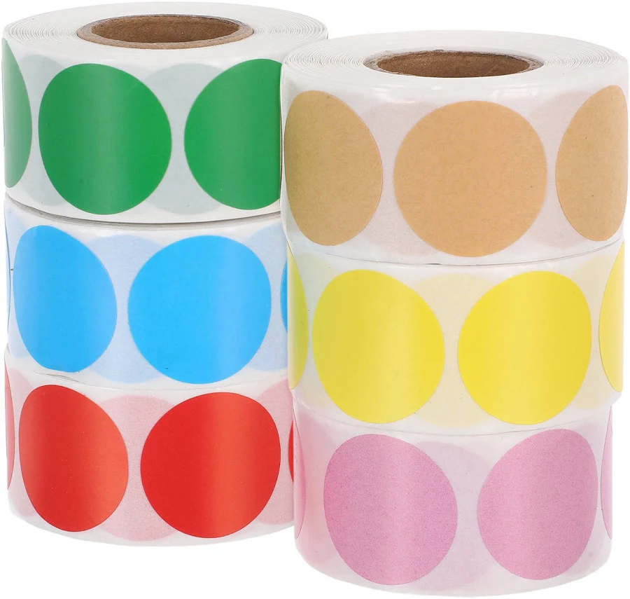 Niyangle Multi Color Round Kraft Paper Labels Self Adhesive for Jam Jars and Organized Storage
