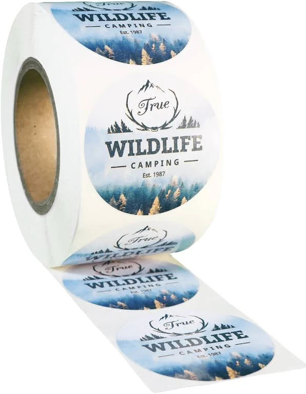Round White High Gloss Roll Label - Custom Printed, 2.25"