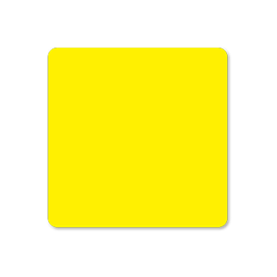 Blank Label Square 2" x 2" Yellow Fluorescent Paper Roll of 500