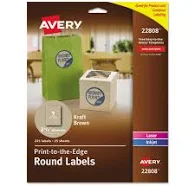 Avery® Kraft Brown Round Labels 2-1/2" Diameter
