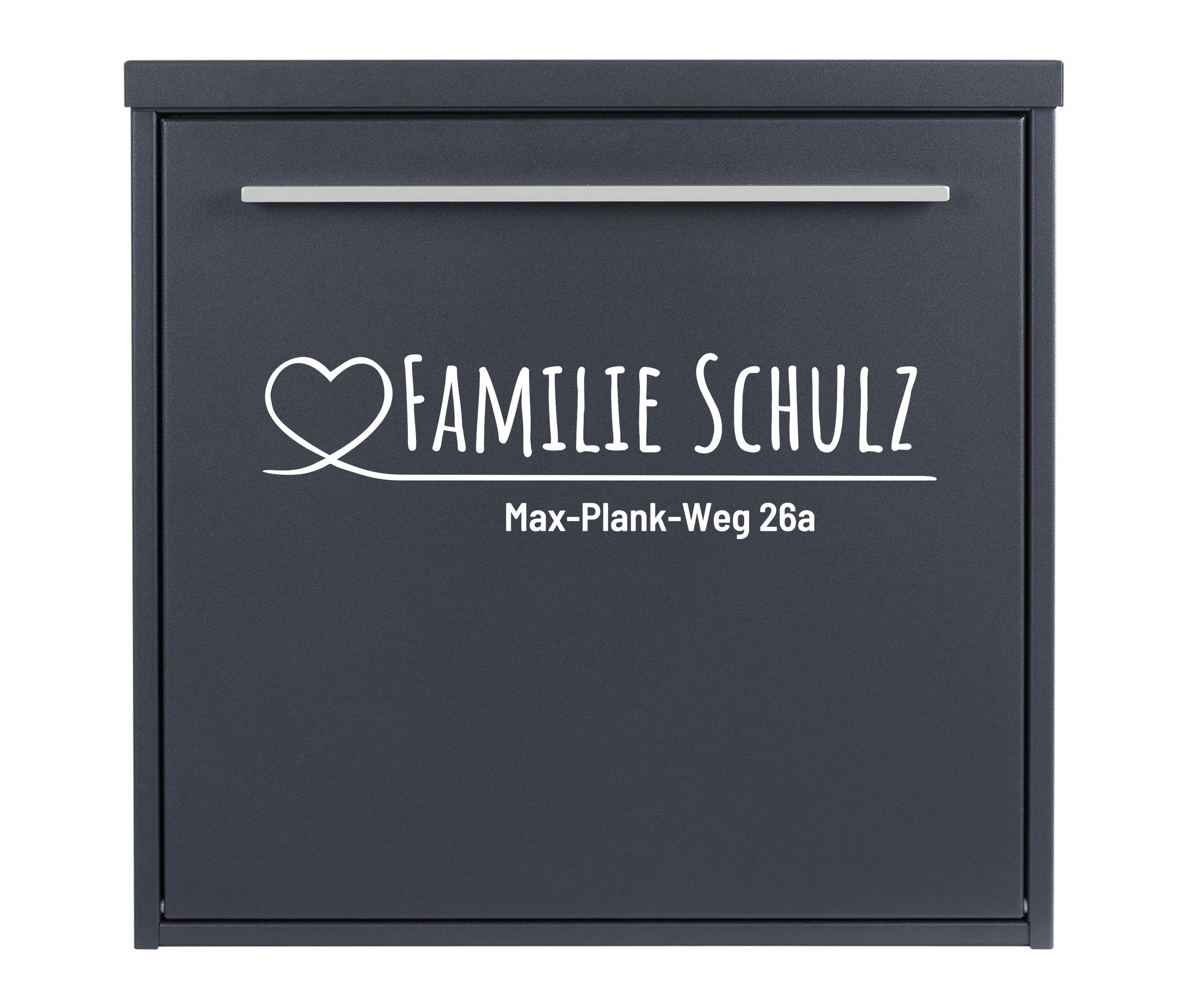 Mailbox sticker nameplate | Customizable | Family name and address with house number | Various colors | Mailbox label
