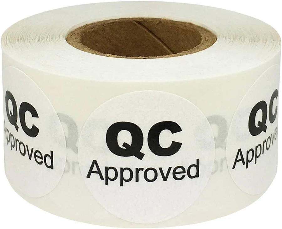 White Circle QC Approved Dot Stickers