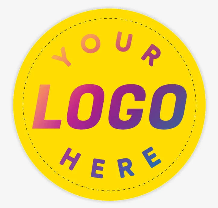 Custom Full Color 3.5" Circle Roll Labels (Roll of 500) - Yellow- 1-Color Text or Art Design