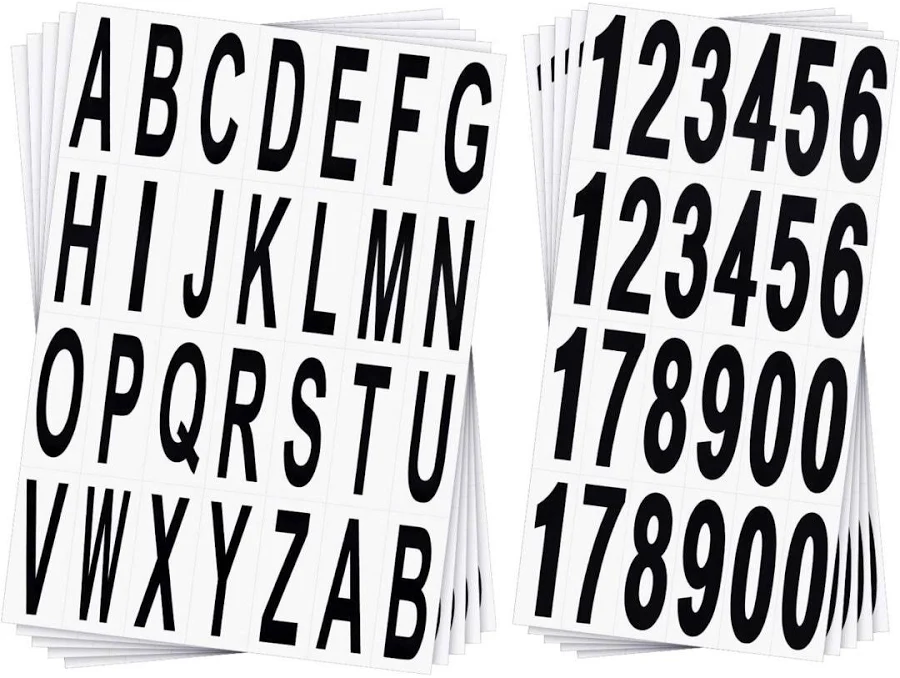 10 Sheets Mailbox Numbers And Letters Stickers For Outside Stick On Vinyl Alphabet Number Decals Sticky For Home Business Apartment Address Window 