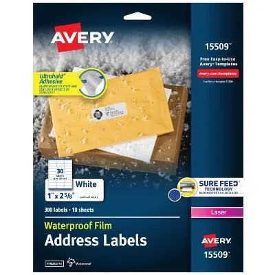Avery Waterproof Film Address Labels
