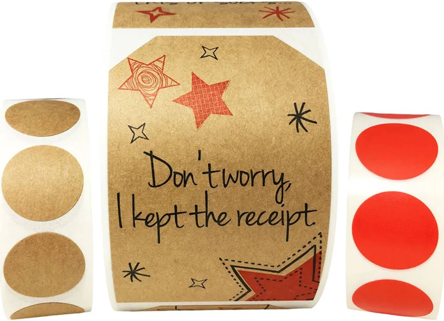 Kraft Christmas Adhesive Gift Tags and Colored Dots Pack | Wholesale Labels | InStockLabels