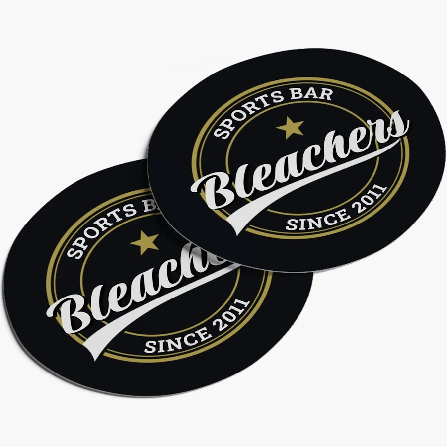 Custom Circle Stickers | 2" x 2" | Black, Gray and Blue | VistaPrint | Design: Black, Bars & Nightclubs, Beer, Wine & Liquor, Food & Beverage