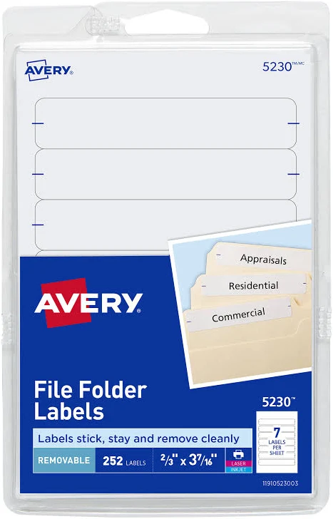 Avery Removable File Folder Labels