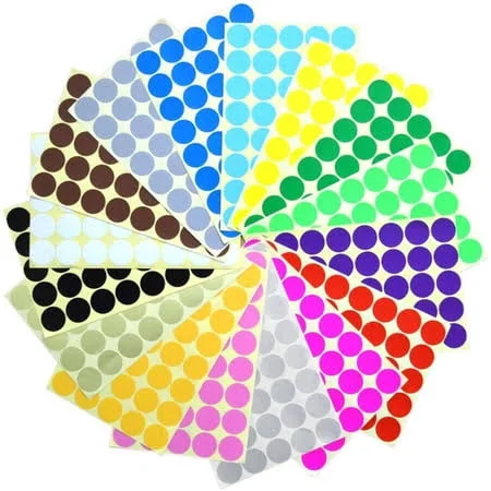 640 Pieces 1 Inch Round Stickers Color Coding Labels
