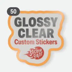 50 Custom Glossy Clear Stickers | Weatherproof | StickerGiant
