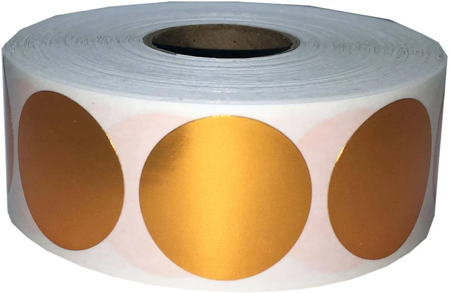 Metallic Bronze Colored Labels 1" Round Quantity 500 | Wholesale Labels | InStockLabels