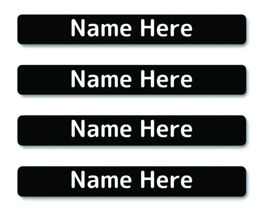 Personalized Single Color Mini Name Labels | Stick-On Labels for School & Lunchboxes
