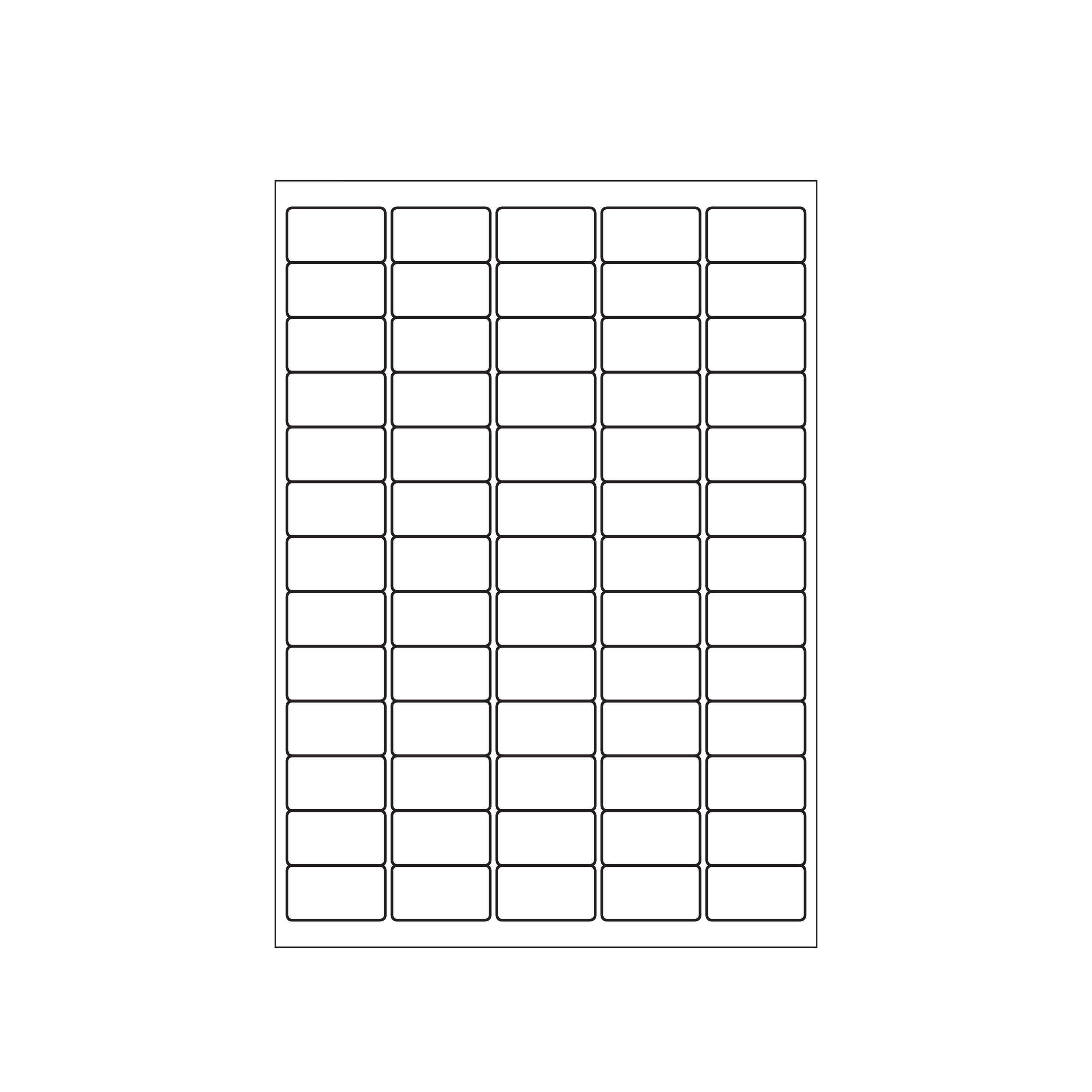 A4 Laser label sheets. 65 Labels per sheet (LL65) 38.1mm x 21.2mm. Multi use labels with Strong Permanent adhesive.