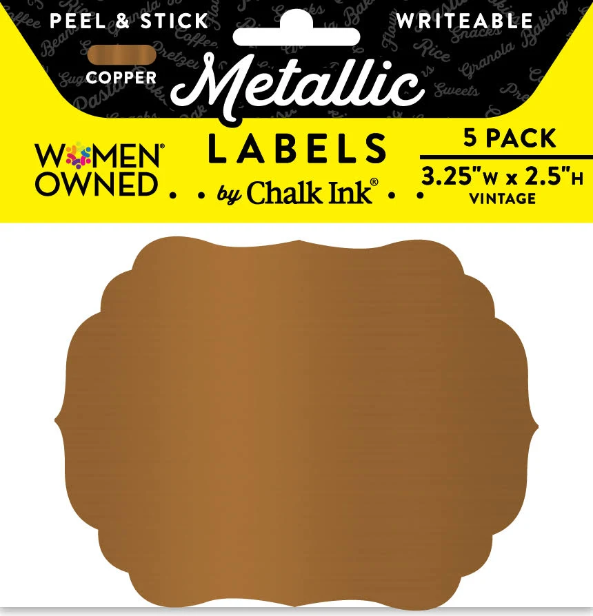 Metallic Color Peel & Stick Vintage Writeable Labels 5 Pack
