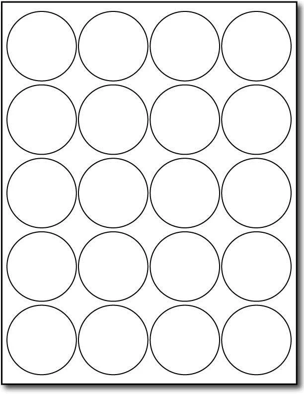 2 inch Round White Labels for Desktop Supplies