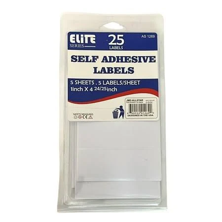 1" x 4.24" Self Adhesive Labels (25ct)