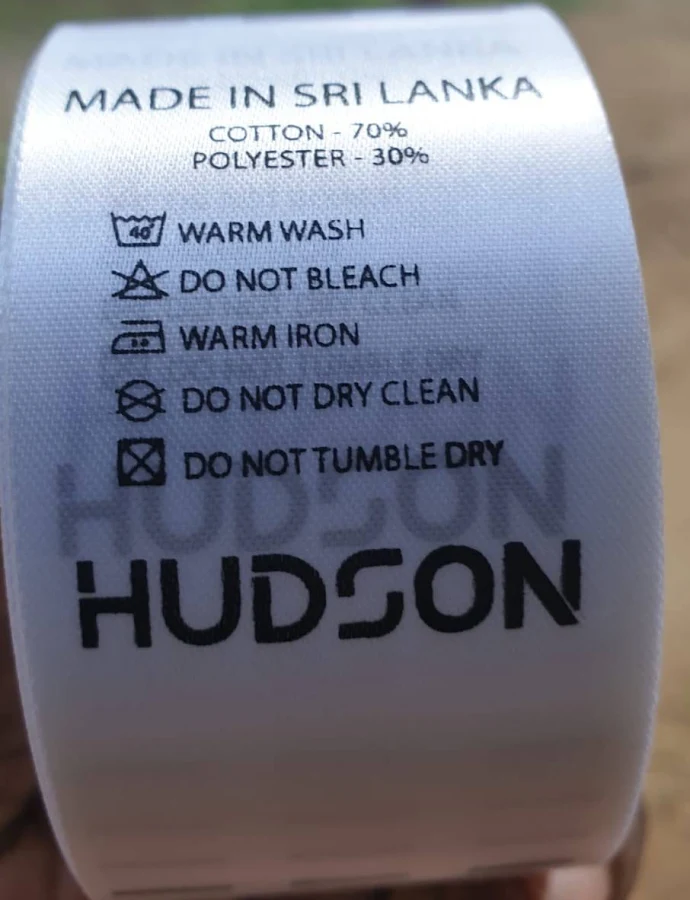 Satin Wash Garment Care Labels Personalised